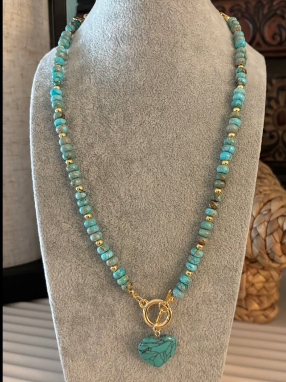 Bar by Alexa Rae turquoise heart beaded necklace